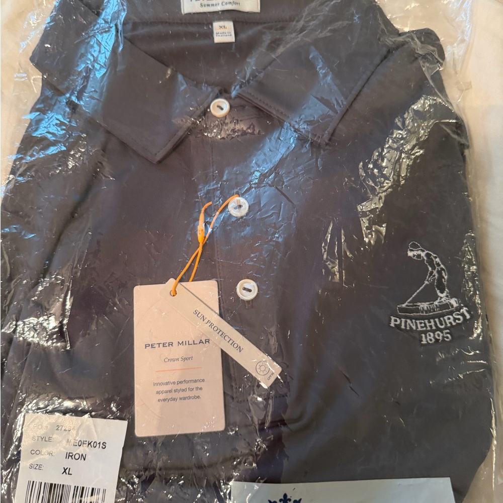 Peter Millar Men's Gray Pinehurst Polo Shirt